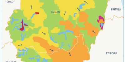 Mapa de Sudán cuenca 