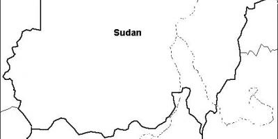 Mapa de Sudán en blanco