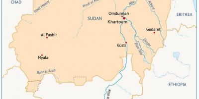 Mapa de Sudán del río