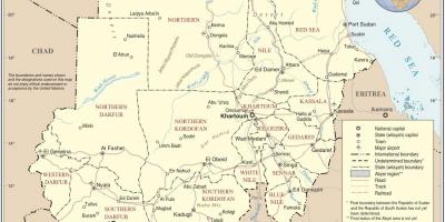 Mapa de Sudán estados