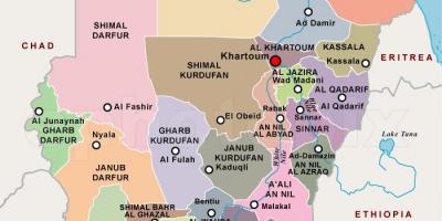 Mapa de regiones de Sudán